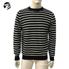 Winter mens cotton sweater slim fit knitted pullover top striped sweater man